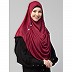 Instant jersey hijab with front gather - Maroon